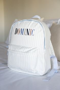 Preppy White Bag For Back To School, Preppy White Bags For Back To School, Preppy White Back To School Bags, Preppy White School Bag, Preppy White Bags For School, White Preppy Backpack For Students, White Preppy School Backpack, Preppy White School Backpack, Preppy White Rectangular Backpack