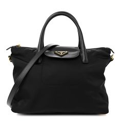 This is an authentic PRADA Tessuto Nylon Saffiano Tote in Black. This stylish shoulder bag is crafted of black nylon. The bag features rolled leather top handles, an optional shoulder strap, and gold hardware. The top zipper opens to a Prada logo fabric interior with zipper and patch pockets. Prada Logo, Stylish Shoulder Bag, Black Nylon, Black Nylons, Leather Top, Gold Hardware, Patch Pocket, Prada, Shoulder Strap