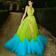 Gown Embroidery, Wedding Gown Simple Elegant, Wedding Gown Simple, Colourful Wedding, Formal Occasion Dress, Dress High Neck, Candy Floss, Neon Party, Dress Ideas