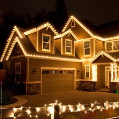 a house with christmas lights all over it