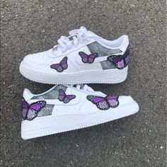 - Custom Butterfly Air Force One Purple - Size 6.5y - Brand New/Never Worn. - No Insoles - Ships Soon As Purchase Is Made. - Done With Authentic Air Force Ones. - Done With All Purple Butterflies. - Comment For Questioning. Custom White Sneakers With Rubber Sole, Nike Casual Customizable Sneakers, Nike Casual Custom Sneakers, Customizable Casual Nike Sneakers, Nike Custom Sneakers With Round Toe, Nike Customizable Low-top Sneakers, Customizable White Casual Sneakers, Custom Nike Low-top Sneakers, Custom Purple Sneakers For Streetwear