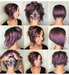 would LOVE to do something like this, not the cut but the shaved design in the back. only worried it'll take too long to grow out when I'm tired of it http://rnbjunkiex.tumblr.com/post/157431834337/mo Bob Inversat, Stacked Hairstyles, Short Choppy Haircuts, Choppy Haircuts, Choppy Hair, Fat Workout, Short Choppy Hair, Penteado Cabelo Curto, Amazing Hair