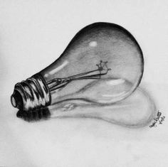 a pencil drawing of a light bulb