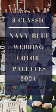 navy blue wedding color palettes for the bride and groom