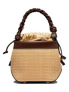 This Bou Bucket Bag Raffia in BEIGE is the perfect blend of chic and practical. With its spacious interior and stylish raffia material, it's the ideal accessory for any summer outing. The neutral BEIGE color makes it easy to pair with any outfit, while the adjustable strap ensures comfortable wear all day long. Spacious interior Stylish raffia material Adjustable strap for comfortable wear | Ganni Women's Bou Bucket Bag Raffia Beige | A5905119 Bucket Bag Style, Mini Bucket Bags, Mini Bucket, Chanel 2, Iconic Bags, Neutral Beige, Dolce E Gabbana, Boot Pumps, Pump Sandals