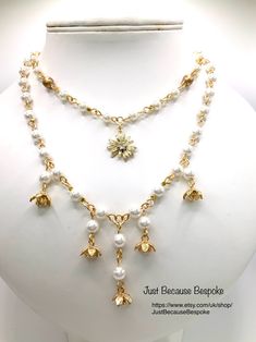 Welcome to my shop😁 Choker Necklace is crafted with white glass pearls beads. The focal are are gold plated in 14K Gold flower with flower drops.  The chains and the metal parts are 14k gold plated brass. Length: 14" and has an extansion chain. If you want to change the length,I can customize this product for you. If you have any request please do not hesitate to ask. Cottagecore Necklace, Aesthetic Necklace, Necklace Aesthetic, Pearl Choker Necklace, Gold Flower, Pearl Choker, Choker Necklaces, Gold Flowers, Necklace Handmade