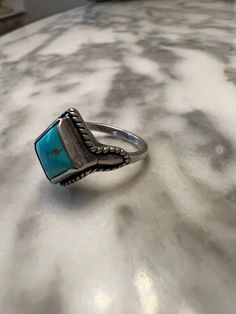 Vintage Shube Mfg sterling and turquoise Navajo ring size 6.5 In great condition . Stone measures just about 17mm wide Vintage Silver Turquoise Collectible Ring, Adjustable Nickel-free Vintage Turquoise Ring, Vintage Multi-stone Turquoise Ring Gift, Unique Nickel-free Sterling Silver Turquoise Ring, Navajo Rings, Adjustable Southwestern Turquoise Ring Nickel-free, Band Rings, Ring Size, Jewelry Rings