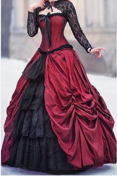 Victorian Wedding Dresses, Ball Gown Victorian, Gothic Ball Gown, Ball Gowns Victorian, Burgundy Ball Gown, Gown Victorian, Victorian Wedding Dress, Wedding Dresses Black, Victorian Wedding