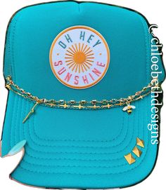 Trendy Hats With Adjustable Chain, Gold Adjustable Trucker Hat For Summer, Adjustable Gold Trucker Hat For Summer, Trendy Handmade Trucker Hat For Festivals, Summer Gold Trucker Hat, Handmade Trendy Trucker Hat For Festivals, Trendy Adjustable Gold Trucker Hat, Gold Adjustable Trucker Hat Trendy, Gold Summer Hat As Gift