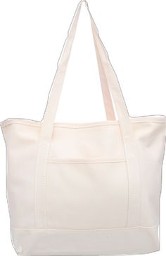 Large Natural Canvas Tote Bag With Natural Handles - 18.5x11.5x5.5 - Threadart.com