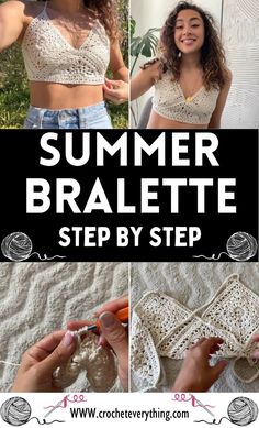 Starting a crochet project like a bralette for the summer is an exciting and rewarding way to flex your creative muscles. This guide will show you the basics of creating a chic and simple bralette with tie-top detailing that's perfect for warm weather. Crochet Bra Cup, Bralette Crochet, Blouse Tutorial, Sweater Tutorial, Crochet Bra, Crochet Chain, Easy Crochet Stitches, Crochet Bralette, Crochet Lovers