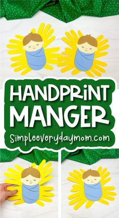 a handprinted sign with sunflowers and the words handprint manager on it