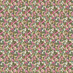 an image of a flowery background with many small pink and green flowers on it