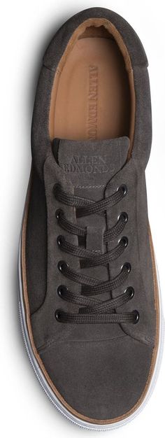 Allen Edmonds Flynn Leather Sneaker (Men) | Nordstromrack Casual Gray Plain Toe Sneakers, Cushioned Lace-up Walking Shoes For Everyday, Everyday Lace-up Walking Shoes With Cushioned Footbed, Casual Everyday Lace-up Walking Shoes, Casual Plain Toe Walking Shoes For Everyday, Casual Everyday Walking Shoes With Plain Toe, Gray Round Toe Sneakers For Everyday, Everyday Gray Sneakers With Round Toe, Gray Everyday Sneakers