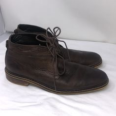 Cole Haan Nike Dress Boots Men US Size 8 1/2 M Made in India please check measurements to ensure fit. Measurements: Outsole:  12 1/4" Width at Ball of Foot: 4" Heel Height: 1" Height: 5 1/4" Label: Cole Haan with Nikeair Soles Material: Leather, Rubber Business Chukka Boots With Snip Toe For Fall, Business Chukka Boots For Fall With Snip Toe, Vintage Brown Chukka Boots For Fall, Casual Business Winter Boots, Brown Snip Toe Chukka Boots For Work, Fall Snip Toe Chukka Boots For Workwear, Brown Ankle-high Chukka Boots For Work, Casual Wingtip Boots For Business Casual, Casual Brown Chukka Boots For Work