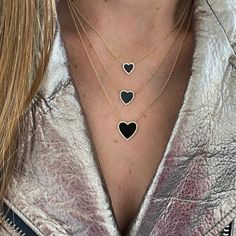 Medium Pave Outline Stone Heart Necklace MATERIALS Available in 14k Yellow Gold, 14k White Gold and 14k Rose Gold. DETAILS Carat: 0.09Weight: 2.23# Diamonds: 34 Dimensions: 11mmNecklace length: 18" with a hoop at 17" and 16" so it can be adjusted Available in 5 different stones: Black Onyx, Lapis, Malachite, Turquoise and Mother of Pearl. *If required, please allow 4-7 weeks for delivery. Rush options may be available please contact hello@alevjewelry.com Necklace Length Guide, Bracelet Size Chart, Virtual Fashion, Stone Heart, Gold Details, Bracelet Sizes, Black Onyx, Heart Necklace, Mother Of Pearl