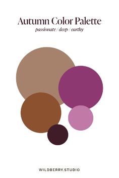 the color scheme for autumn is purple, brown and white with text that reads'autumn color palette passionate deep carry '