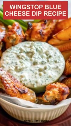 wingstop blue cheese dip recipe in a bowl