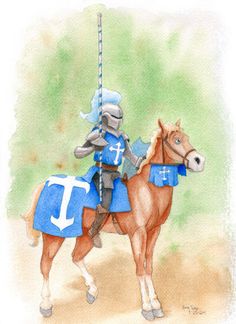 Knight On Horse, Knight In Shining Armor, Arches Paper, Horse Drawing, Watercolour Painting, Etsy Store, Watercolor Paintings, Princess Zelda, Horses