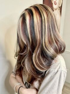 #calico #hairinspo #calicohair Neapolitan Hair Color, Alternative Hair Color Ideas, Neapolitan Hair, Calico Hair, Highlight Ideas, Hair Color Streaks, Hair Dyes