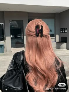 Korean Hair Colors, Salmon Hair, Pink Peach Hair, Hair Stages, Peach Hair Colors, Strawberry Blonde Hair Color