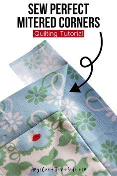 how to sew perfect mitered corners with an easy sewing pattern for beginners