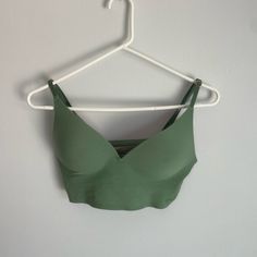 Green Wireless Push Up Bra Victorias Secret Pink Bralette Suuuper Comfortable I’ve Never Worn This, Only Washed Size M Green Bra, Green Bras, Victoria Secret Body, Pink Bralette, Cute Bras, Pink Bra, Lace Bralette, Push Up Bra, Blue Lace