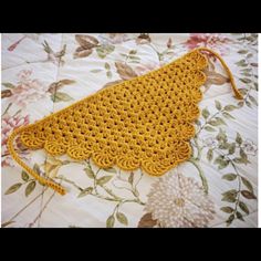 One Of A Kind Crochet Hair Bandana! Handmade & So Trendy Right Now! Crocheted Bandanas, Bandana Crochet, Crochet Thread Bandana, Checkered Bandana Crochet, Head Bandana Crochet, Crotchet Hair Bandana, Rainbow Crop Top, Tie Dye Sweatsuit, Gold Hair Bow