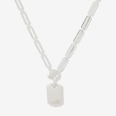 The a.n.a link pendant necklace features a sleek and modern design, perfect for adding a touch of sophistication to any outfit. The pendant's minimalist design, combined with the smooth link chain, creates a refined look that is both versatile and stylish. Ideal for layering or wearing alone.Jewelry Closure: Lobster ClaspMetal Color: Silver ToneChain Length: 16 InchExtender Length: 3 InchPendant Length: 14mmPendant Width: 35.6mmChain Construction: LinkCare: Wipe CleanNecklace Type: Pendant Neck… Modern Silver Chain Necklace For Everyday, Modern Adjustable Chain Necklace With Pendant, Modern Delicate Chain Necklace With Pendant, Modern Silver Chain Necklace Gift, Modern Necklaces With Rectangular Pendant And Adjustable Chain, Modern Pendant Chain Necklace With Delicate Chain, Modern Everyday Necklace With Chain, Modern Necklaces With Rectangular Pendant And Cable Chain, Minimalist Toggle Necklace With Cable Chain