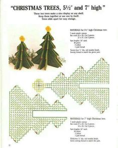 a cross stitch christmas tree pattern is shown in this page, with instructions to make it