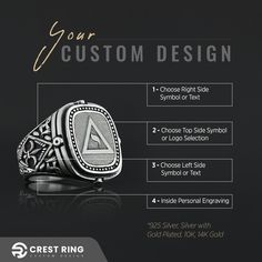 Yod Masonic Ring, 14th Degree Mason Ring, Custom Yod Mason Ring, Lodge of Perfection Signet Ring, Handmade Masonic Ring for Men, Ring Gift Personalized Handmade Masonic Silver Rings ✅ Made of 925 Sterling Silver ✅ Finish Color: Sterling Silver, Gold Plated, Black Rhodium Plated ✅ Dimensions: 22 x 20mm ✅ Weight: ±19gr Unlock the secrets of Freemasonry with our exquisite collection of custom handmade Masonic silver rings. Each ring is meticulously crafted by skilled artisans, using high-quality sterling silver to ensure both elegance and longevity. Symbolizing brotherhood, wisdom, and enlightenment, these rings are perfect for Freemasons who take pride in their membership. These exceptional rings are designed to commemorate your individual achievements and milestones, creating a treasured he Custom Formal Jewelry With Engraving Option, Custom White Gold Signet Ring For Formal Occasions, Customizable Classic Rings, Customizable Classic Adjustable Ring, Customizable White Gold Jewelry, Classic Adjustable Customizable Rings, Classic Silver Customizable Signet Ring, Custom Sterling Silver Signet Ring For Anniversary, Customized Silver Engraved Ring For Anniversary