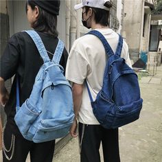 School Casual Womens Girls Denim Backpack Canvas Handbag Satchels Shoulder Bags | eBay Mochila Jeans, Student Style, Kindergarten Backpack, Denim Backpack, Backpack Gift, Mens Luggage, Couple Style, Denim Shoulder Bags, Toddler Backpack