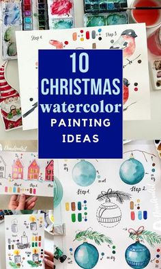 christmas watercolor painting ideas are great for kids to do with their own artwork and crafts