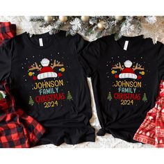 🎄Get into the holiday spirit with our personalized family Christmas t-shirts! Add a touch of uniqueness to your festive wardrobe by customizing each shirt with a first name, last name, or any preferred name. Crafted from lightweight Bella Canvas tees, these shirts offer both comfort and style, making them perfect for family gatherings, Christmas parties, and holiday photos. Plus, enjoy the added convenience of free shipping on your order. Make this holiday season truly memorable with personaliz Customizable Crew Neck Christmas T-shirt, Customizable Cotton Christmas T-shirt, Family Holiday T-shirt With Letter Print, Family Holiday Letter Print T-shirt, Holiday Letter Print T-shirt, Custom Print Christmas T-shirt, Customizable Christmas T-shirt, Christmas Names, Christmas T Shirts