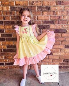 This is a "My Little Pony" inspired dress. It features a machine embroidered bodice. Dress is available in size 12M-14 yrs. Romper is only available in 3M-3 years. Spring Dress With Butterfly Embroidery And Short Sleeves, Spring Dresses With Butterfly Embroidery And Short Sleeves, Fluttershy Dress, Embroidered Bodice, Bodice Dress, Fluttershy, Inspired Dress, My Little Pony, Bodice