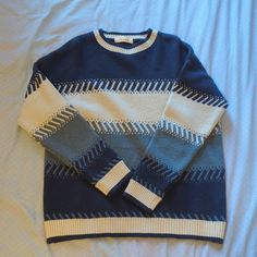 Alicedudu Blue Oversized Sweater M - Excellent Condition (New Without Tags) - 41% Acrylic, 30.4% Polyester, 28.6% Polyamide Oversized Sweater, Blue White, Color Blue, Sweaters For Women, Blue And White, Tags, Women Shopping, Blue, White