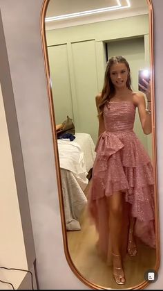 Ballet Inspired Prom Dress, Prom Dress Ideas Pink, Pink Peom Dresses, Pink Pageant Dress For Debutante Ball During Prom Season, Elegant Pink Ruffle Prom Dress, Semi Formal Outfits For Women Dress, 15th Birthday Dresses, Couqutte Prom Dress, Semi Formal Party