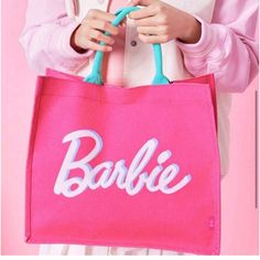 Barbie Tote Bag Nwt Measurements Shown In Photos Barbie Bag For Women, Pink Double Handle Canvas Bag For Errands, Pink Handheld Casual Bag, Trendy Pink Pouch Canvas Bag, Pink Handheld Bag For On-the-go, Pink Pouch Bag With Top Carry Handle, Pink Handheld Gift Bag, Pink Tote Canvas Bag For Errands, Pink Double Handle Shopping Bag