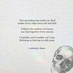 a drawing of a skull with a poem written on it