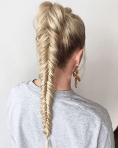 Ponytail Wedding, Soccer Hairstyles, Fishtail Braid Hairstyles, Hairstyles Ponytail, Fishtail Braid, Braided Ponytail Hairstyles, Cool Braid Hairstyles, Short Layered, Hair Bridesmaid