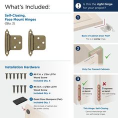 the instructions for how to install cabinet doors