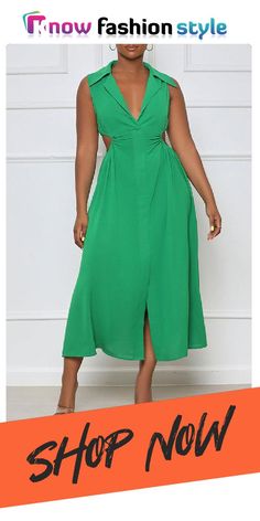 Green Sexy Solid Hollowed Out Patchwork V Neck A Line Dresses Line Dresses, A Line Dresses, Wholesale Fashion, Dresses Online, A Line Dress, Buy Now, Wrap Dress, Casual Dresses, A Line