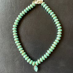 Vintage (I Believe) Genuine Turquoise Faceted Beads. Beautiful Bluish Green Color. Top And Bottom Of Bead Are Not Polished. See Close Up. Has A Center Rounded Marquise Shaped Stone In A Gold Tone Metal Setting. Adjustable From About 16 To 19 Inches. Gold Clasp And Chain. See Photos. Elegant Turquoise Beaded Necklaces With Oval Beads, Elegant Turquoise Beaded Necklace With Oval Beads, Turquoise Rondelle Beaded Necklaces, Turquoise Rondelle Jewelry With Faceted Beads, Elegant Turquoise Rondelle Beaded Necklaces, Turquoise Beaded Rondelle Jewelry, Blue Amazonite Beaded Necklace With Polished Beads, Turquoise Rondelle Beaded Necklace Single Strand, Turquoise Beaded Rondelle Necklaces