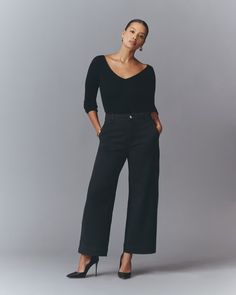 The Utility Wide-Leg Pant Black – Everlane Everlane Outfit, Utility Pants, Trouser Pants Women, Back Patch, Curvy Fashion, Black Pants, Wide Leg Pants, Work Wear, Fall Outfits