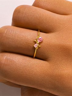 Material: 925 Sterling Silver Stone: Cubic Zirconia Weight: 1.23g Inner Diameter: 1.65-1.81cm Color: Gold Item: Sold As Single Pink Diamond Stackable Rings As Gift, Pink Birthstone Ring As A Gift, Pink Cubic Zirconia Stackable Rings, Pink Cubic Zirconia Stackable Rings As Gift, Dainty Pink Cubic Zirconia Ring, Dainty Pink Diamond Ring Gift, Dainty Pink Diamond Ring For Gift, Dainty Pink Diamond Ring As Gift, Pink Zircon