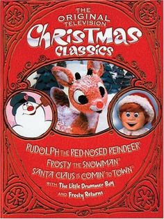 the christmas movie poster for rudolph the reindeer, frosty the snowman and santa claus