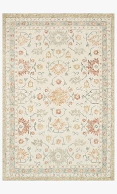 Loloi Norabel NOR-03 Ivory/Rust Area Rug Botanical Motifs, Hooked Wool, Nursery Room Inspiration, Loloi Rugs, Rug Direct, Burke Decor, Home Textiles, Decor Minimalist, Contemporary Rugs