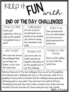 the end of the day challenge for kids to help them learn how to use it