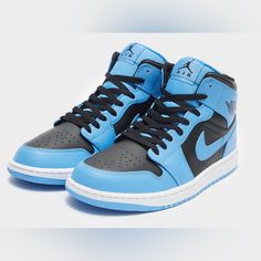 The Air Jordan 1 Mid Harkens “University Blue” Effort Sz 9.5 Nwb Air Jordan Mid University Blue, Air Jordan 1 Mid Signal Blue, Jordan 1 Turbo Green, Blue Mid-top Leather Jordan Shoes, Univerity Blue Jordan 1, Jordan 1 Mid Mixed Textures Blue, Nike Air Jordan Mid, Jordan Mid, Nike Jordan 1 Mid