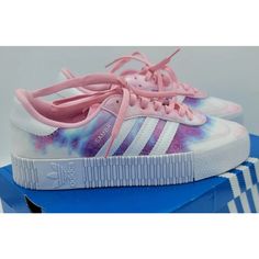 Step Up Your Festival Game With These Eye-Catching Adidas Sambarose Tie Dye Sneakers. The Multicolor Pattern And Hippie Character Make Them Perfect For Casual Occasions. The Adjustable Closure Ensures A Comfortable Fit, And The Low Top Shoe Shaft Style Gives Your Feet Room To Breathe. These Sneakers Are Versatile And Can Be Worn For A Variety Of Activities, Including Beach Trips, School, Cross-Training, Dance, Skateboarding, Basketball, And Cheerleading. The Canvas Upper Material And M Shoe Widt Adidas Pink Platform Sneakers For Streetwear, Pink Adidas Logo Skate Shoes, Sporty Pink Platform Sneakers For Summer, Adidas Platform Sneakers With Vulcanized Sole For Spring, Adidas Lace-up Skate Shoes For Spring, Casual Adidas Platform Sneakers For Spring, Adidas Platform Sneakers With Gum Sole, Adidas Skate Shoes With Round Toe For Spring, Adidas Summer Lace-up Sneakers